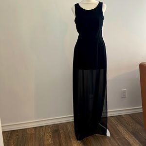 BCBGMAXAZRIA romper with thin material wrapped around.